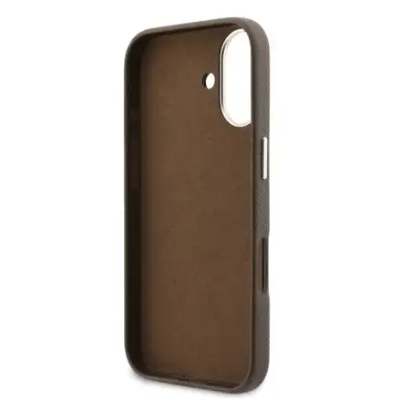 Guess PU Resin Logo kryt iPhone 17 hnědý