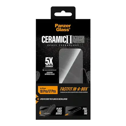 PanzerGlass ochranné sklo UWF Ceramic pro iPhone 18 Pro-Black Frame