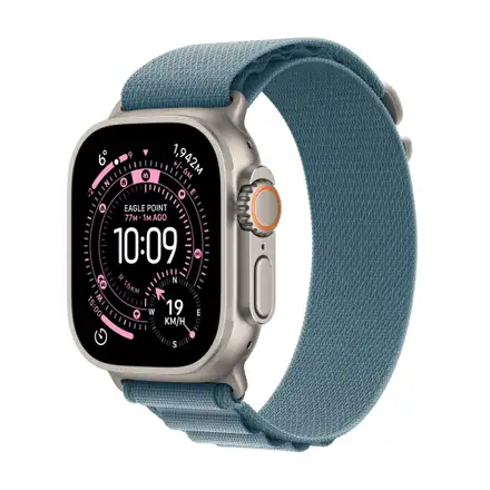 Apple Watch Ultra 3 GPS + Cellular 49mm Přírodní titan se světle modrým alpským tahem - Střední