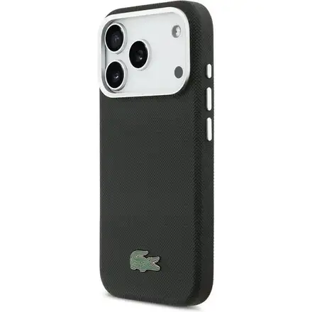 Lacoste Iconic Petit Pique Metal Logo MagSafe kryt iPhone 17 Pro černý