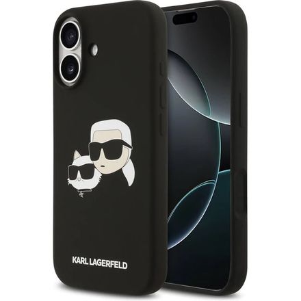 Karl Lagerfeld Liquid Silicone Double Heads MagSafe kryt iPhone 17 černý