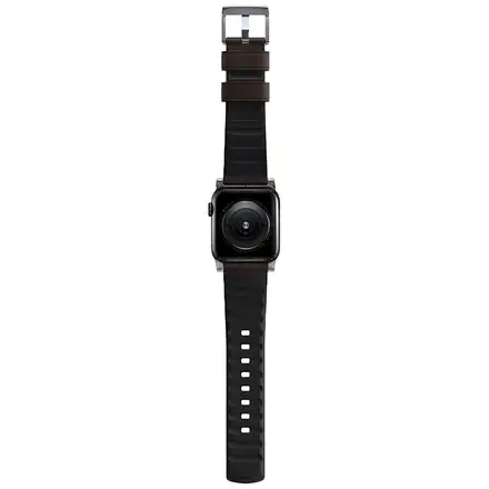 Nomad kožený řemínek pro Apple Watch 49mm/46mm/45mm/44 mm - Active Pro Brown/Silver Hardware
