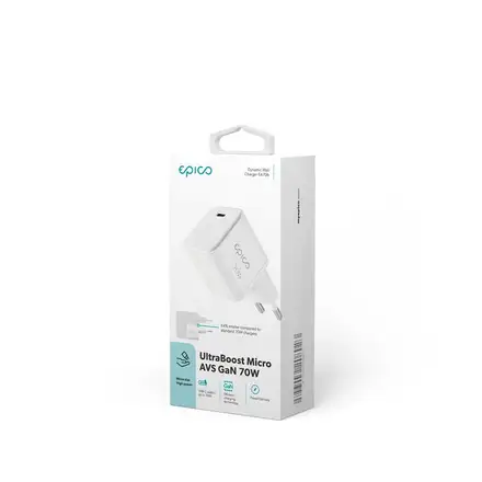 Epico UltraBoost Micro AVS GaN 70W dynamický síťový adaptér EA70b - bílá