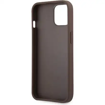 Guess PU 4G Metal Logo kryt iPhone 13 hnědý
