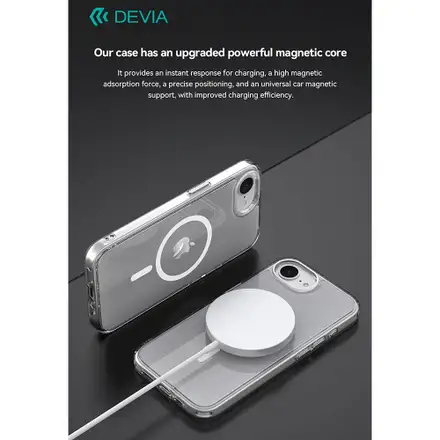 Devia kryt Pure Clear Magnetic Shockproof Case pro iPhone 16e/17e-Clear