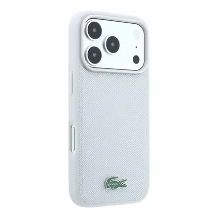 Lacoste PVC Iconic Petit Pique Metal MagSafe kryt iPhone 18 Pro šedý