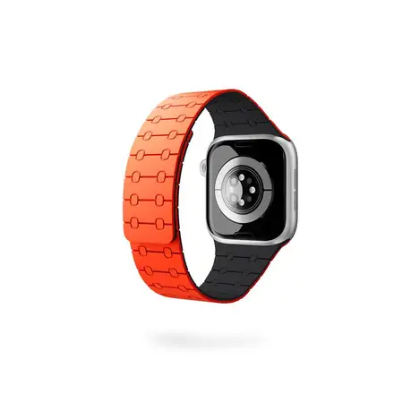 Epico Magnetic+ Silikonový řemínek pro Apple Watch SE (40mm)/Series 1-9 (38/40/41mm) 10-11 (42mm) - oranžový