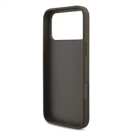 Guess PU 4G Metal Logo kryt iPhone 18 Pro hnědá