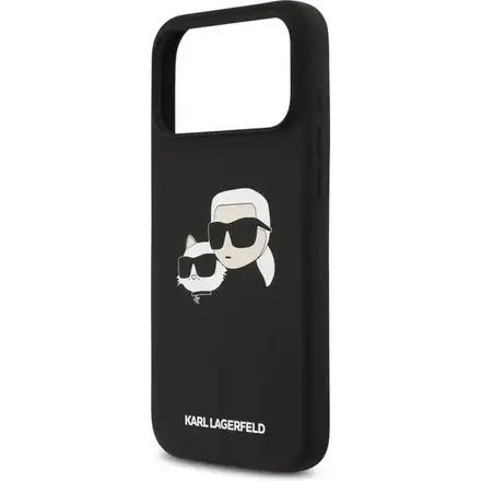 Karl Lagerfeld Liquid Silicone Double Heads MagSafe kryt iPhone 17 Pro černý