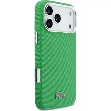 Lacoste Iconic Petit Pique Metal Logo MagSafe kryt iPhone 17 Pro Max zelený