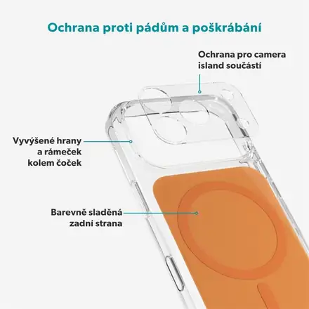 Epico Tile Mag+ Case iPhone 17 Pro Max Qi2 & MagSafe kompatibilní - oranžová