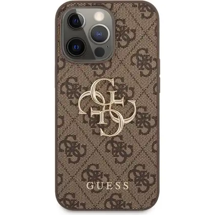 Guess PU 4G Metal Logo kryt iPhone 13 Pro Max hnědý