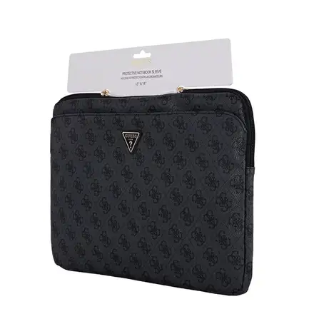 Guess Saffiano Triangle Metal Logo Pouzdo na MacBook 13/14" černé
