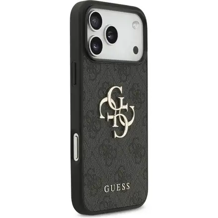 Guess PU 4G Metal Logo Strap kryt iPhone 17 Pro Max černý