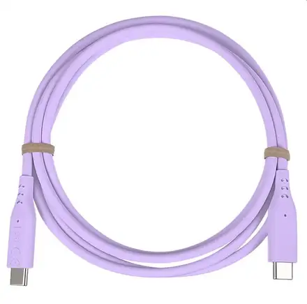PremiumCord Silikonový kabel USB-C 60W 480Mbps fialový extra měkký a robustní kabel délky 1,5m