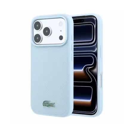 Lacoste PVC Iconic Petit Pique Metal Logo MagSafe kryt iPhone 18 Pro modrý