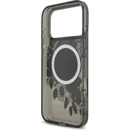 Guess IML Flowers Strap MagSafe kryt iPhone 17 Pro černý