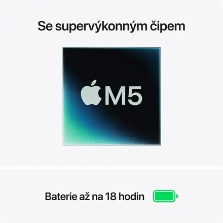 MacBook Air 13" Apple M5 10core CPU 10core GPU 32GB 1TB Hvězdně bílý CZ