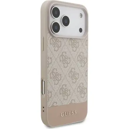 Guess PU 4G Stripe kryt iPhone 17 Pro růžový