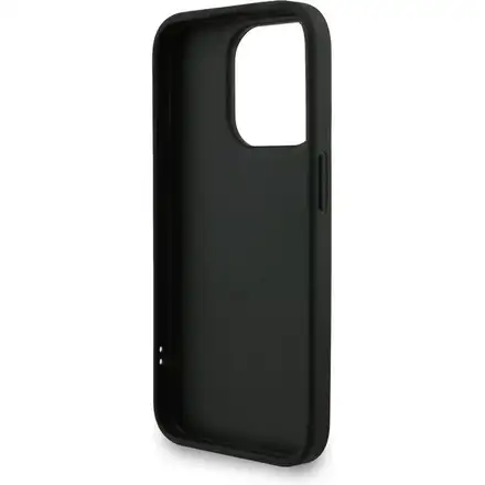 Guess PU 4G Metal Logo Strap kryt iPhone 15 Pro Max černý