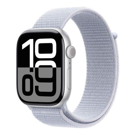 Apple Watch Series 10 GPS 46mm Silver Aluminium pouzdro s Blue Cloud Sport Loop *Actived *