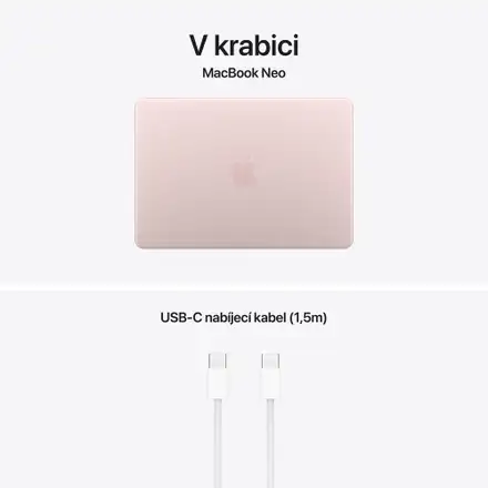 MacBook Neo Apple A18 Pro 6core CPU 5core GPU 8GB 256GB Ruměný CZ