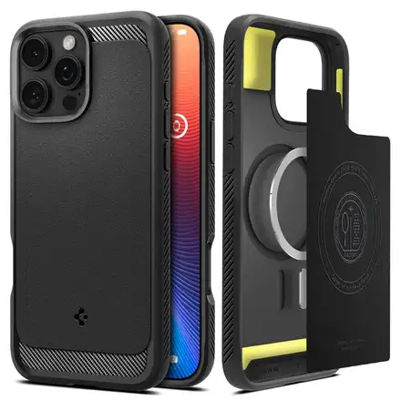 Spigen kryt Rugged Armor MagSafe pro iPhone 16 Pro Max - Matte Black