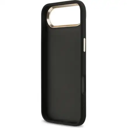 Guess PU Leather 4G Metal Logo Gold Frame kryt iPhone Air černý