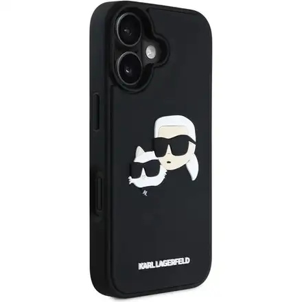 Karl Lagerfeld 3D Rubber Double Heads kryt iPhone 16 černý