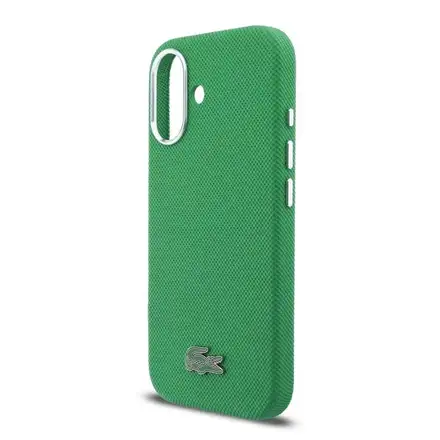 Lacoste PVC Iconic Petit Pique Metal Logo MagSafe kryt iPhone 16 zelený
