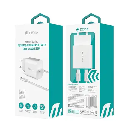 Devia síťová nabíječka Smart Series PD 30W with USB-C Cable - White
