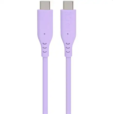 PremiumCord Silikonový kabel USB-C 60W 480Mbps fialový extra měkký a robustní kabel délky 1,5m