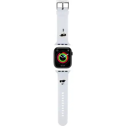 Karl Lagerfeld Karl and Choupette Head NFT Řemínek pro Apple Watch 42/44/45/46/49 bílý