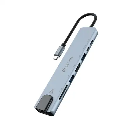 Devia USB-C Hub Pro 8 in 1 EC706-Deep Gray