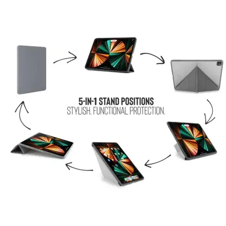 Pipetto pouzdro Origami TPU Case pro iPad Pro 11" 2022 - 2021 - Dark Grey