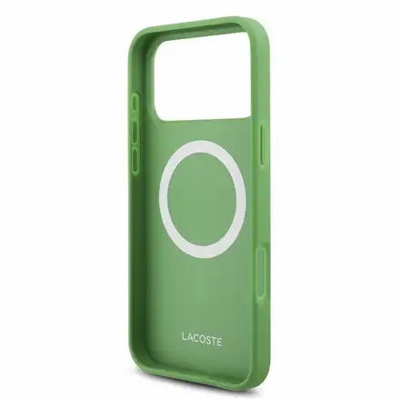 Lacoste PVC Iconic Petit Pique Metal MagSafe kryt iPhone 18 Pro Max zelený