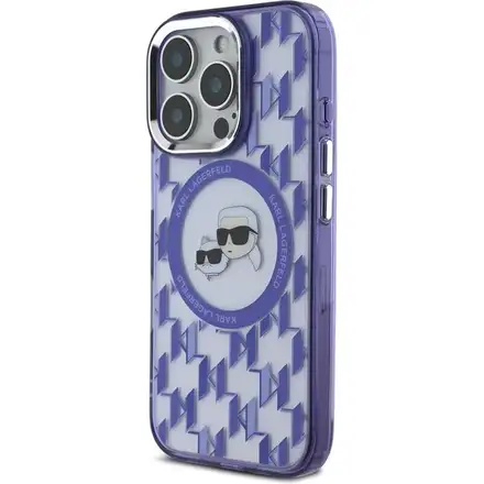 Karl Lagerfeld IML Monogram K&CH Heads MagSafe kryt iPhone 16 Pro Max fialový