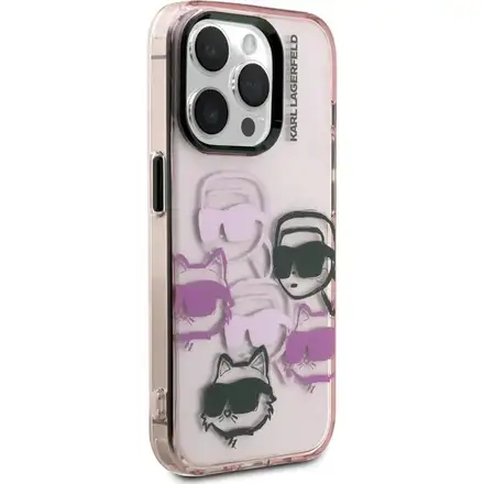 Karl Lagerfeld IML Multi K&CH Heads kryt iPhone 15 Pro Max růžový