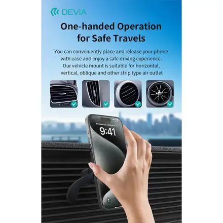 Devia držák do auta Magic Clip Car Back Seat Tablet Bracket - Black