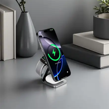 Cubenest Qi2.2 3v1 Skládací bezdrátová magnetická nabíječka SQ312 Ultra - šedá
