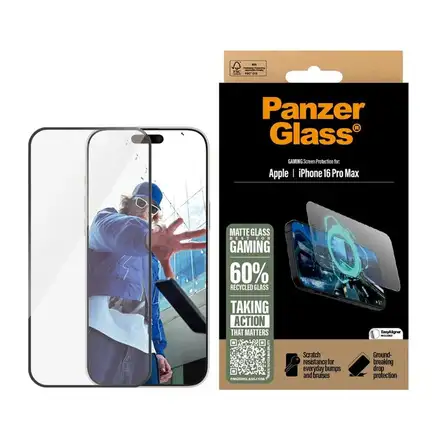 PanzerGlass ochranné sklo UWF Gaming pro iPhone 16 Pro Max-Black Frame