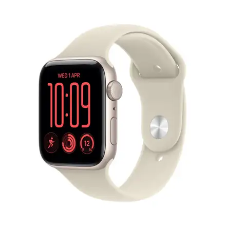 Apple Watch SE 3 GPS 44mm Starlight Aluminium Case with Sand Sport Band - S/M