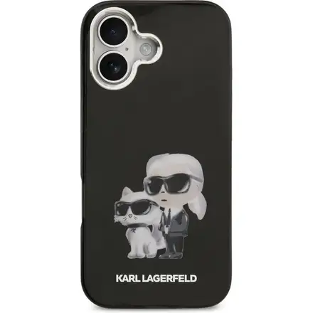 Karl Lagerfeld IML Aquarelle Karl and Choupette kryt iPhone 17 černý