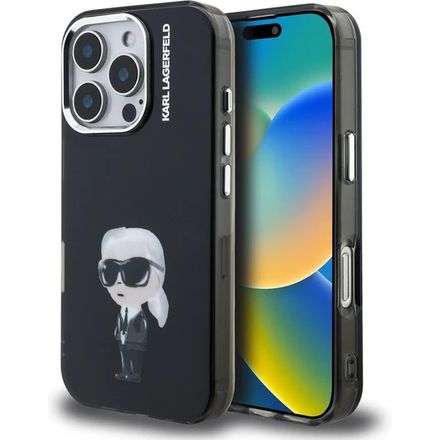 Karl Lagerfeld IML Aquarelle Karl kryt iPhone 16 Pro Max černý