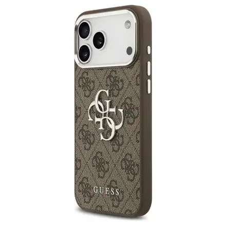 Guess PU 4G Metal Logo kryt iPhone 17 Pro Max hnědý