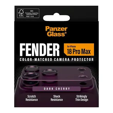 PanzerGlass Fender Camera Protection pro iPhone 18 Pro Max-Dark Cherry