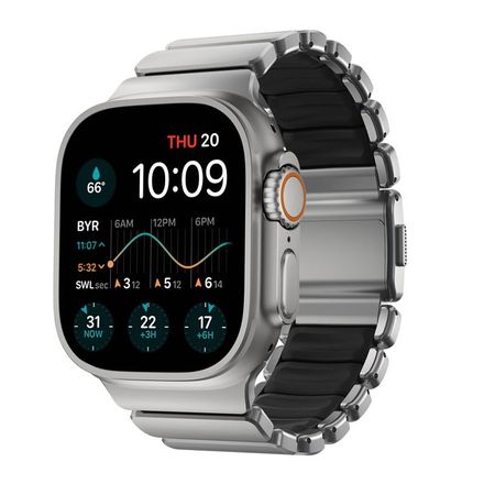 Nomad řemínek Stratos Band pro Apple Watch 49/46/45 mm - Natural Titanium Black