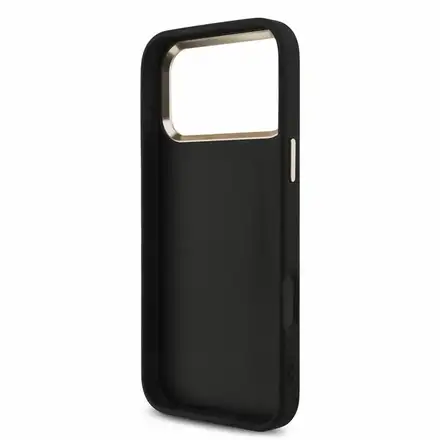 Guess PU 4G Metal Logo Strap kryt iPhone 18 Pro Max černý