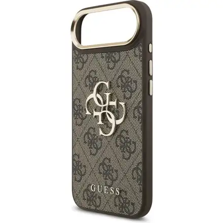 Guess PU Leather 4G Metal Logo Gold Frame kryt iPhone Air hnědý