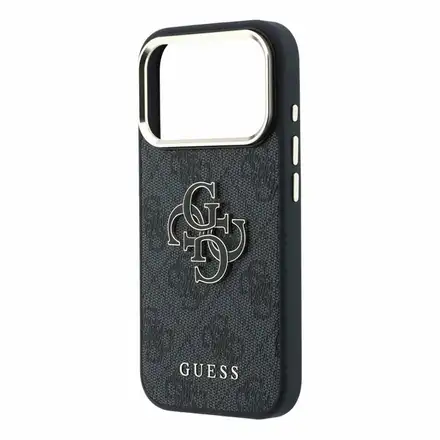 Guess PU 4G Resin Metal Logo kryt iPhone 18 Pro černý